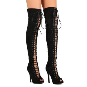 Lace Up Tigh High Boots